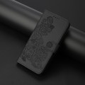 For Honor X50 / X9b Datura Flower Embossed Flip Leather Phone Case(Black)