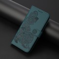 For Samsung Galaxy A55 Datura Flower Embossed Flip Leather Phone Case(Dark Green)