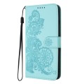 For Xiaomi 14 Pro Datura Flower Embossed Flip Leather Phone Case(Light blue)