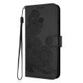 For Xiaomi Redmi K70 Datura Flower Embossed Flip Leather Phone Case(Black)