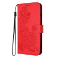 For Xiaomi Redmi Note 13 Pro 4G Datura Flower Embossed Flip Leather Phone Case(Red)