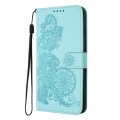 For Xiaomi Redmi Note 13 Pro 4G Datura Flower Embossed Flip Leather Phone Case(Light blue)