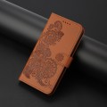 For Xiaomi Redmi Note 13 Pro 4G Datura Flower Embossed Flip Leather Phone Case(Brown)