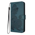 For Xiaomi Redmi Note 13 4G Datura Flower Embossed Flip Leather Phone Case(Dark Green)