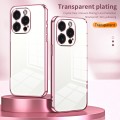 For iPhone 15 Pro Transparent Plating Fine Hole Phone Case(Purple)