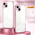 For iPhone 15 Plus Transparent Plating Fine Hole Phone Case(Purple)