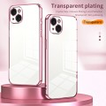 For iPhone 15 Plus Transparent Plating Fine Hole Phone Case(Silver)