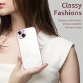 For iPhone 14 Plus Transparent Plating Fine Hole Phone Case(Silver)
