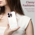 For iPhone 14 Pro Transparent Plating Fine Hole Phone Case(Pink)
