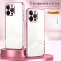 For iPhone 14 Pro Max Transparent Plating Fine Hole Phone Case(Purple)
