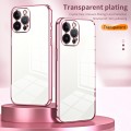 For iPhone 13 Pro Max Transparent Plating Fine Hole Phone Case(Purple)