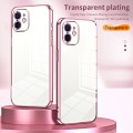 For iPhone 12 Transparent Plating Fine Hole Phone Case(Green)