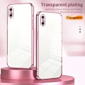 For iPhone X / XS Transparent Plating Fine Hole Phone Case(Pink)