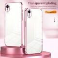 For iPhone XR Transparent Plating Fine Hole Phone Case(Pink)