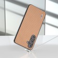 For Samsung Galaxy S24+ 5G ABEEL Carbon Fiber Texture Protective Phone Case(Gold)