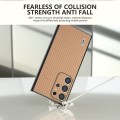 For Samsung Galaxy S24 Ultra 5G ABEEL Carbon Fiber Texture Protective Phone Case(Gold)