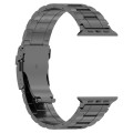 For Apple Watch SE 2023 44mm Safety Buckle Trapezoid Titanium Steel Watch Band(Grey)