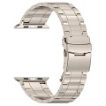 For Apple Watch SE 40mm Safety Buckle Trapezoid Titanium Steel Watch Band(Titanium)