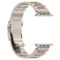 For Apple Watch Series 4 44mm Safety Buckle Trapezoid Titanium Steel Watch Band(Titanium)