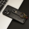 For Motorola Moto G84 5G Wristband Leather Back Phone Case(Black)