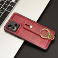 For Motorola Moto G84 5G Wristband Leather Back Phone Case(Red)