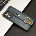 For Motorola Edge 40 Wristband Leather Back Phone Case(Blue)