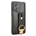 For Motorola Edge 40 Neo 5G Wristband Leather Back Phone Case(Black)