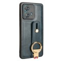 For Motorola Edge 40 Neo 5G Wristband Leather Back Phone Case(Blue)