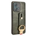 For Motorola Edge 40 Neo 5G Wristband Leather Back Phone Case(Green)