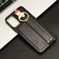 For Motorola Moto G Play 5G 2024 Wristband Leather Back Phone Case(Black)