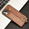 For Motorola Moto G14 Wristband Leather Back Phone Case(Brown)