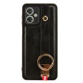 For Motorola Moto G54 5G Wristband Leather Back Phone Case(Black)