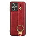 For Motorola Moto G54 5G Wristband Leather Back Phone Case(Red)