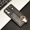 For Motorola Moto G04 / G24 Wristband Leather Back Phone Case(Black)