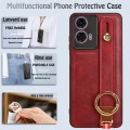 For Motorola Moto G04 / G24 Wristband Leather Back Phone Case(Red)
