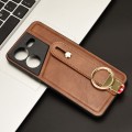 For Tecno Pova 5 Pro Wristband Leather Back Phone Case(Brown)