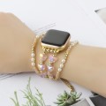 For Apple Watch SE 2023 44mm Butterfly Chain Bracelet Metal Watch Band(Pink Gold)