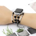 For Apple Watch SE 2023 44mm Butterfly Chain Bracelet Metal Watch Band(Black)