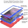 For iPad Air 2022 10.9 / Pro 11 2022 X Rotation PC Hybrid Silicone Tablet Case with Strap(Red Blue)