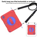 For iPad 10th Gen 10.9 2022 X Rotation PC Hybrid Silicone Tablet Case with Strap(Red Blue)
