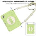 For iPad 10th Gen 10.9 2022 X Rotation PC Hybrid Silicone Tablet Case with Strap(Yellow Green White)