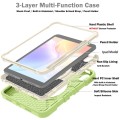 For iPad 10th Gen 10.9 2022 X Rotation PC Hybrid Silicone Tablet Case with Strap(Yellow Green White)