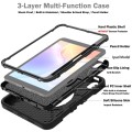 For iPad 10th Gen 10.9 2022 X Rotation PC Hybrid Silicone Tablet Case with Strap(Full Black)