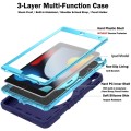 For iPad 10.2 2021 / 2020 / 2019 X Rotation PC Hybrid Silicone Tablet Case with Strap(Navy Sky Blue)
