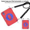 For iPad mini 6 X Rotation PC Hybrid Silicone Tablet Case with Strap(Red Blue)