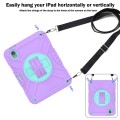 For iPad mini 6 X Rotation PC Hybrid Silicone Tablet Case with Strap(Purple Cyan)