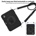 For iPad mini 6 X Rotation PC Hybrid Silicone Tablet Case with Strap(Full Black)