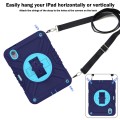 For iPad mini 6 X Rotation PC Hybrid Silicone Tablet Case with Strap(Navy Sky Blue)