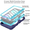For iPad mini 6 X Rotation PC Hybrid Silicone Tablet Case with Strap(Navy Sky Blue)
