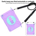 For iPad Air / Air 2 / 9.7 2018 / 2017 X Rotation PC Hybrid Silicone Tablet Case with Strap(Purple C
